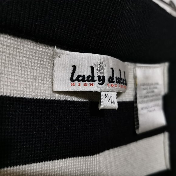 Lady Dutch Bodycon Striped Black and White Skirt - Picture 4 of 6